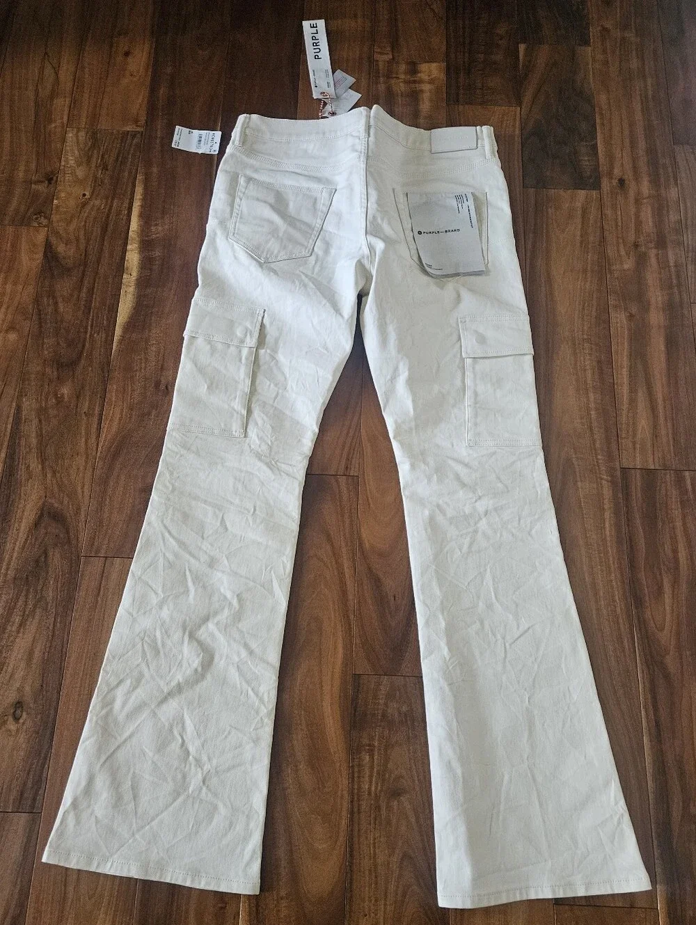 NWT Purple-Brand Flare Cargo Pants, sz 34